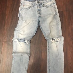 Men’s Knee-Ripped Washed Jeans AM 33/32